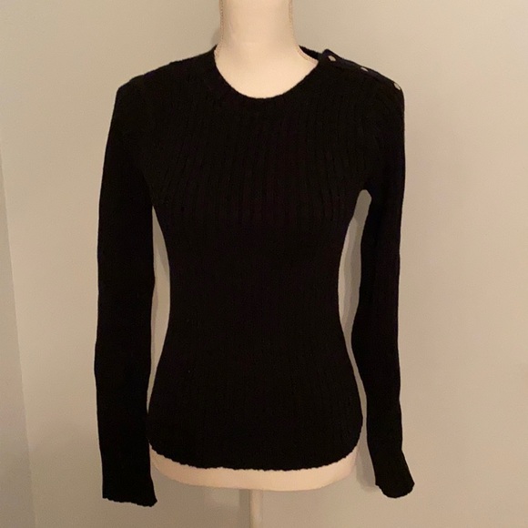 Black sweater, snaps down entire left sleeve - Picture 2 of 5